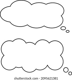 Vector double speech bubble text cloud dreams think