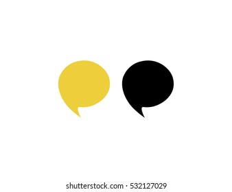 Vector double speech bubbles. Flat design style