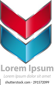 Vector double V Shape abstract logo icon. Corporate or product identity