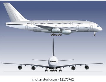 Vector Double-deck Lagest Jetliner. More vector aircrafts see in my portfolio.