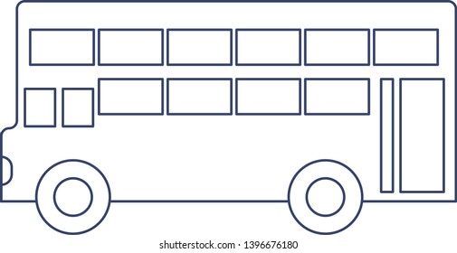 Vector double-decker bus for coloring. Illustration for children coloring book