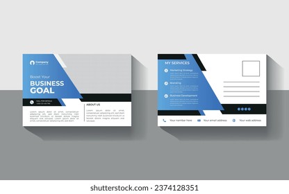  vector double-sided creative Professional modern simple post card template design. 