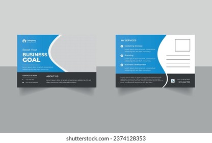  vector double-sided creative Professional modern simple post card template design. 