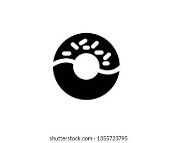 vector doughnut icons glyph on white - Vector