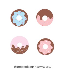 Vector doughnuts graphics, Minimal, modern, simple, neat, Ai file, can be used in print pattern 