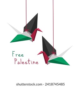 Vektorgrafik von taubendem kreativem Design für kostenlose Palastinenkampagne 