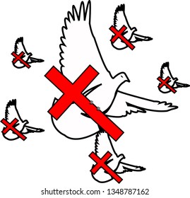 vector of dove and cross