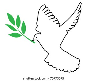 vector dove with olive branch