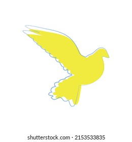 Vector dove of peace. Ukrainian symbols on a transparent background isolated

