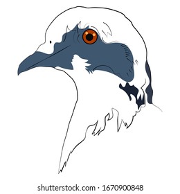 Vector dove for tattoo or t-shirt design or bag, shirt. Cute print style dove background. Pigeon line art