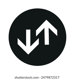 VECTOR DOWN ARROW. DOWNLOAD ICON. FASHION SYMBOL, WEB BUTTON FOR WEBSITE DESIGN. LOGO ILLUSTRATION