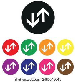 VECTOR DOWN ARROW. DOWNLOAD ICON. FASHION SYMBOL, WEB BUTTON FOR WEBSITE DESIGN. LOGO ILLUSTRATION