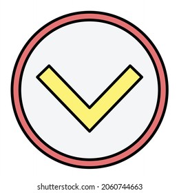  Vector Down Chevron Filled Outline Icon Design

