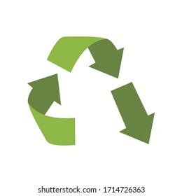 Vector downcycling sign, isolated on white background. Green reuse symbol for ecological design. Zero waste lifestyle.