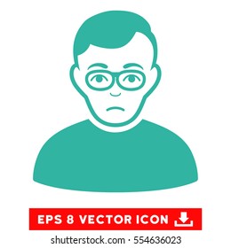 Vector Downer EPS vector pictogram. Illustration style is flat iconic cyan symbol on a transparent background.