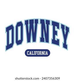 Vector Downey text typography design for tshirt hoodie baseball cap jacket and other uses vector