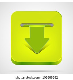 Vector download app icon on white background. Eps 10