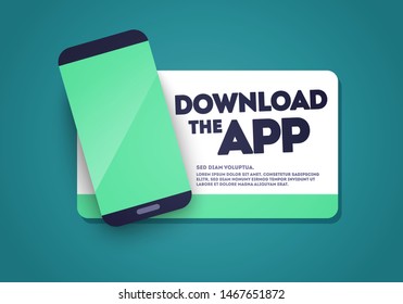 Vector Download The App Sticker With Phone And Screenshot Space