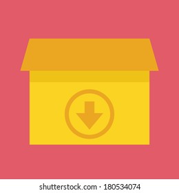 Vector Download Box Icon 