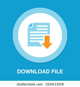 Vector Download File Icon - File Document Symbol - Illustration