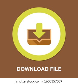 Vector Download File Icon - File Document Symbol - Illustration