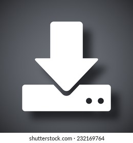 Vector download to hdd icon