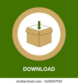 vector download icon. cardboard package illustration isolated