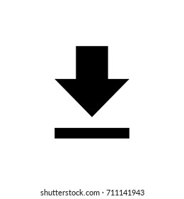 Vector download icon. Down arrow.