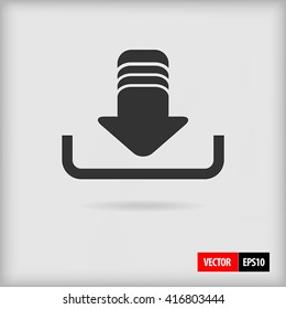 Vector download icon in flat style for web, app and other design