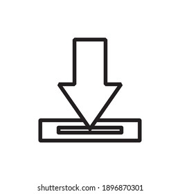 icono de descarga vectorial, símbolo de instalación. Ilustración vectorial simple descargada en 2021