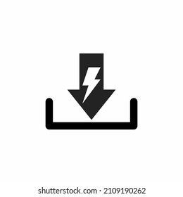 icono de descarga vectorial con relámpago aislado en fondo blanco. descarga rápida