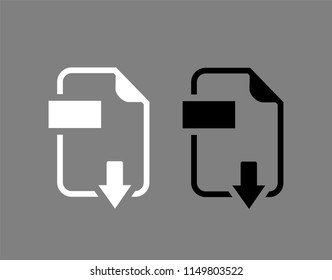 vector download icon white and black.