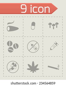 Vector download icons set on grey background