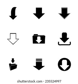Vector download icons set on white background