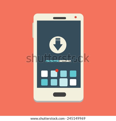Vector Download Smartphone Icon 