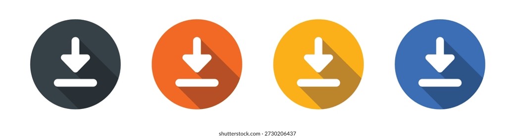 Vektor-Download-Symbol im Kreis-Symbolsatz