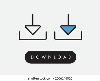 Vector download thin line icon illustration