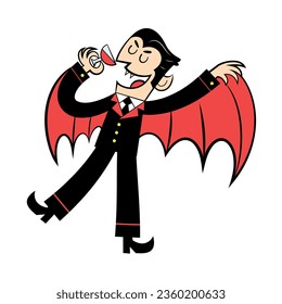 vector dracula cartoon halloween illustration isolated