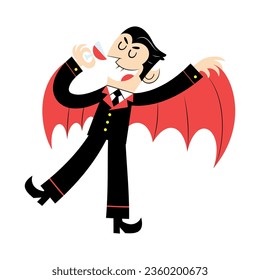 vector dracula cartoon halloween illustration isolated