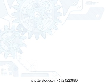 Vector draft background with gears. Can be easily colored and used in your design.