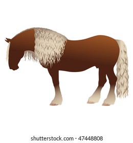 vector draft Black Forest horse isolated on a white background