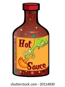 vector dragon breath hot sauce in bottle