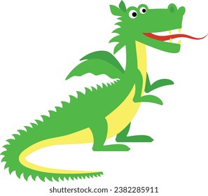 Vector dragon in cartoon, flat style. Children's illustrations.