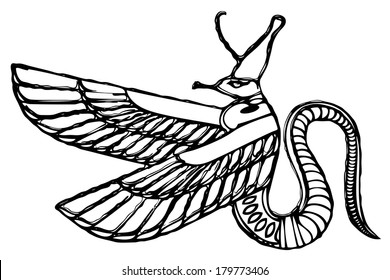 vector dragon - demon of ancient Egypt