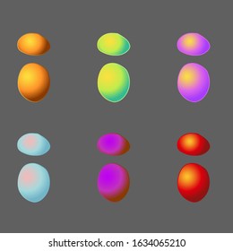 Vector dragon eggs. Multicolored, bright, colorful balls. Game elements design