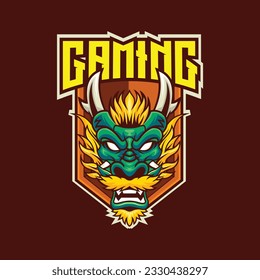 Vector of dragon with esport style  illustration