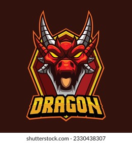 Vector of dragon with esport style  illustration