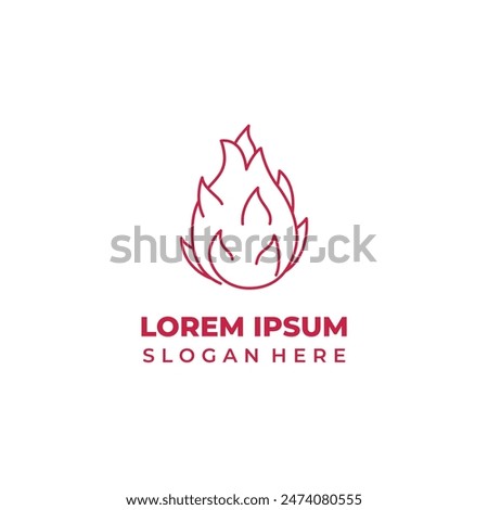 Vector dragon fruit logo, lineart style, dragon fruit symbol