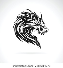 Vector of a dragon head design on white background. Easy editable layered vector illustration. Animals.