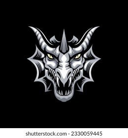 Vector Dragon Head Logo Design Illustration